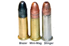 L to R: Lead Bullet, Copper-Plated Bullet, and Cooper-Plated Hollowpoint Bullet